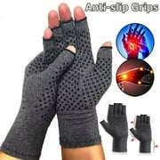 ATJIA Copper Arthritis Gloves for Carpal Tunnel Pain Relief, Compression Gloves to Alleviate Hand Pain, Swelling, Fingerless Computer Typing Gloves for Rheumatoid, Tendonitis Women \u0026 Men